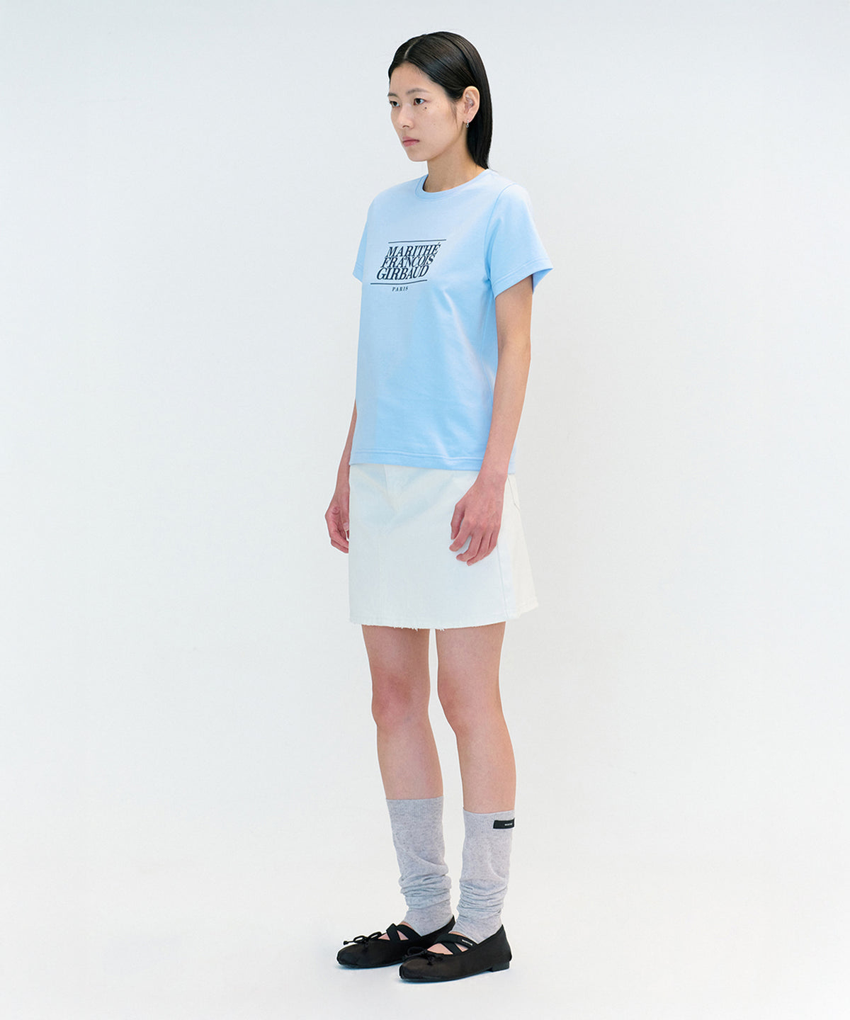 W CLASSIC LOGO TEE sky blue