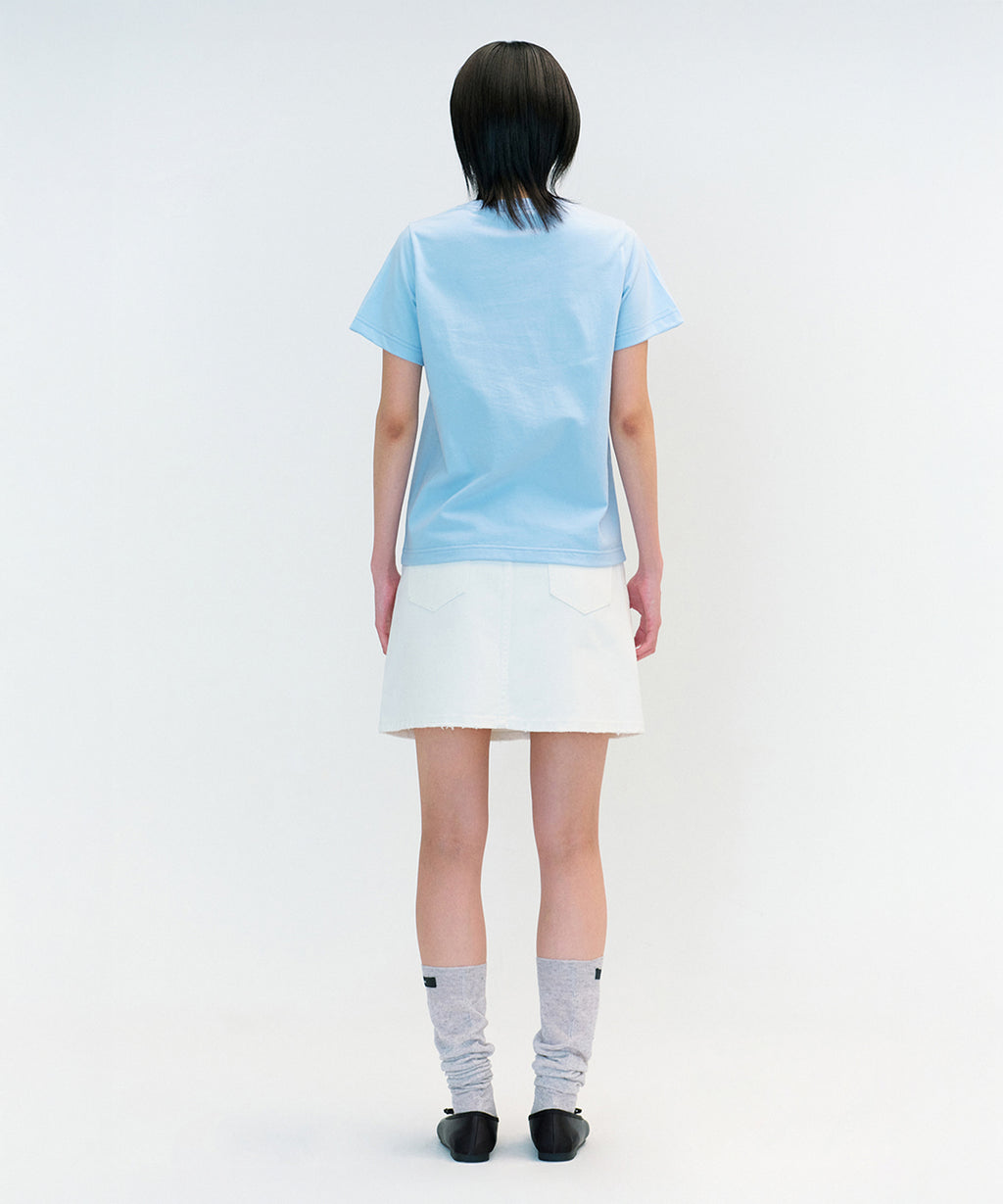 W CLASSIC LOGO TEE sky blue