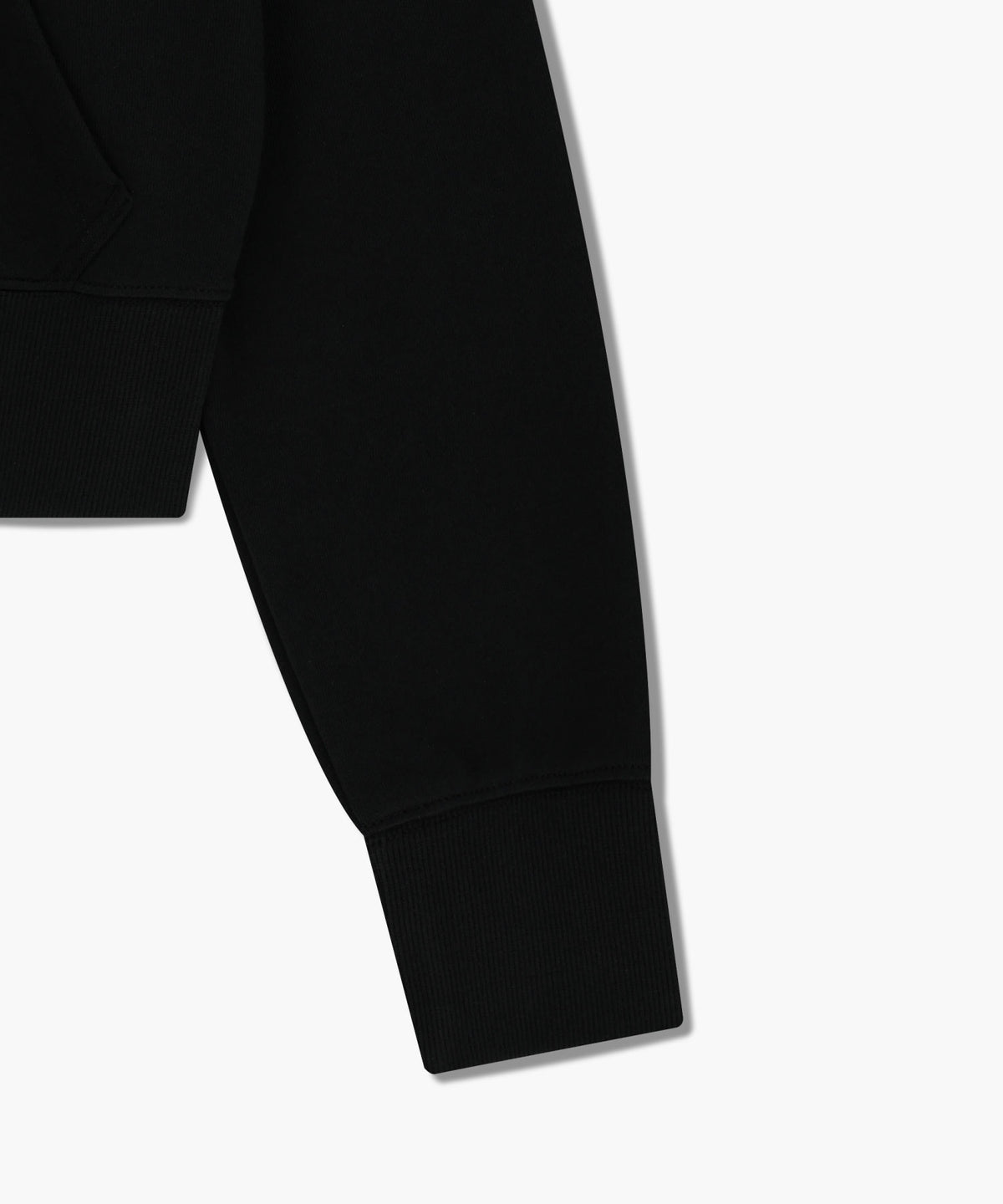 W EMBROIDERY CLASSIC LOGO CROP HOODIE ZIPUP black