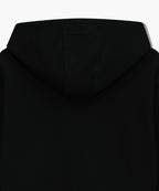 W EMBROIDERY CLASSIC LOGO CROP HOODIE ZIPUP black