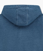 W EMBROIDERY CLASSIC LOGO CROP HOODIE ZIPUP blue