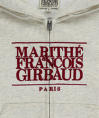 W EMBROIDERY CLASSIC LOGO CROP HOODIE ZIPUP oatmeal