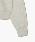 W EMBROIDERY CLASSIC LOGO CROP HOODIE ZIPUP oatmeal