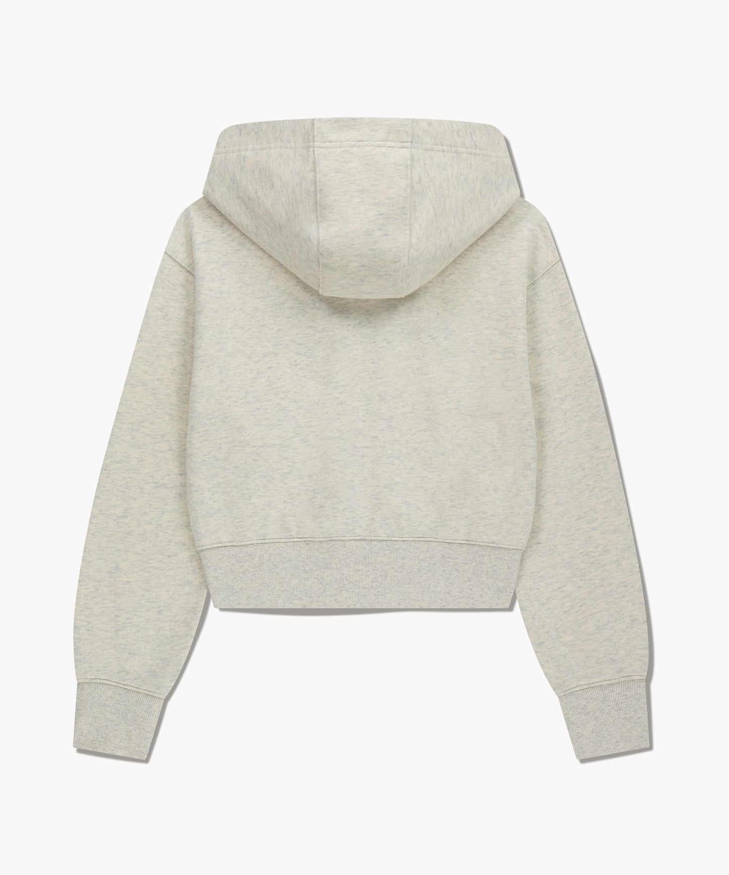W EMBROIDERY CLASSIC LOGO CROP HOODIE ZIPUP oatmeal