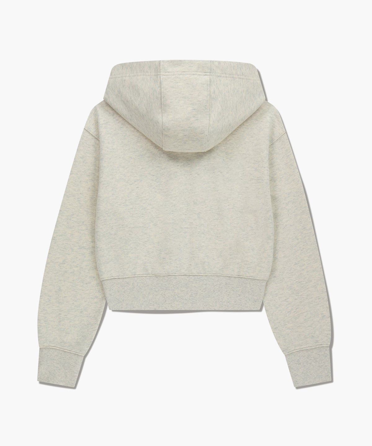 W EMBROIDERY CLASSIC LOGO CROP HOODIE ZIPUP oatmeal