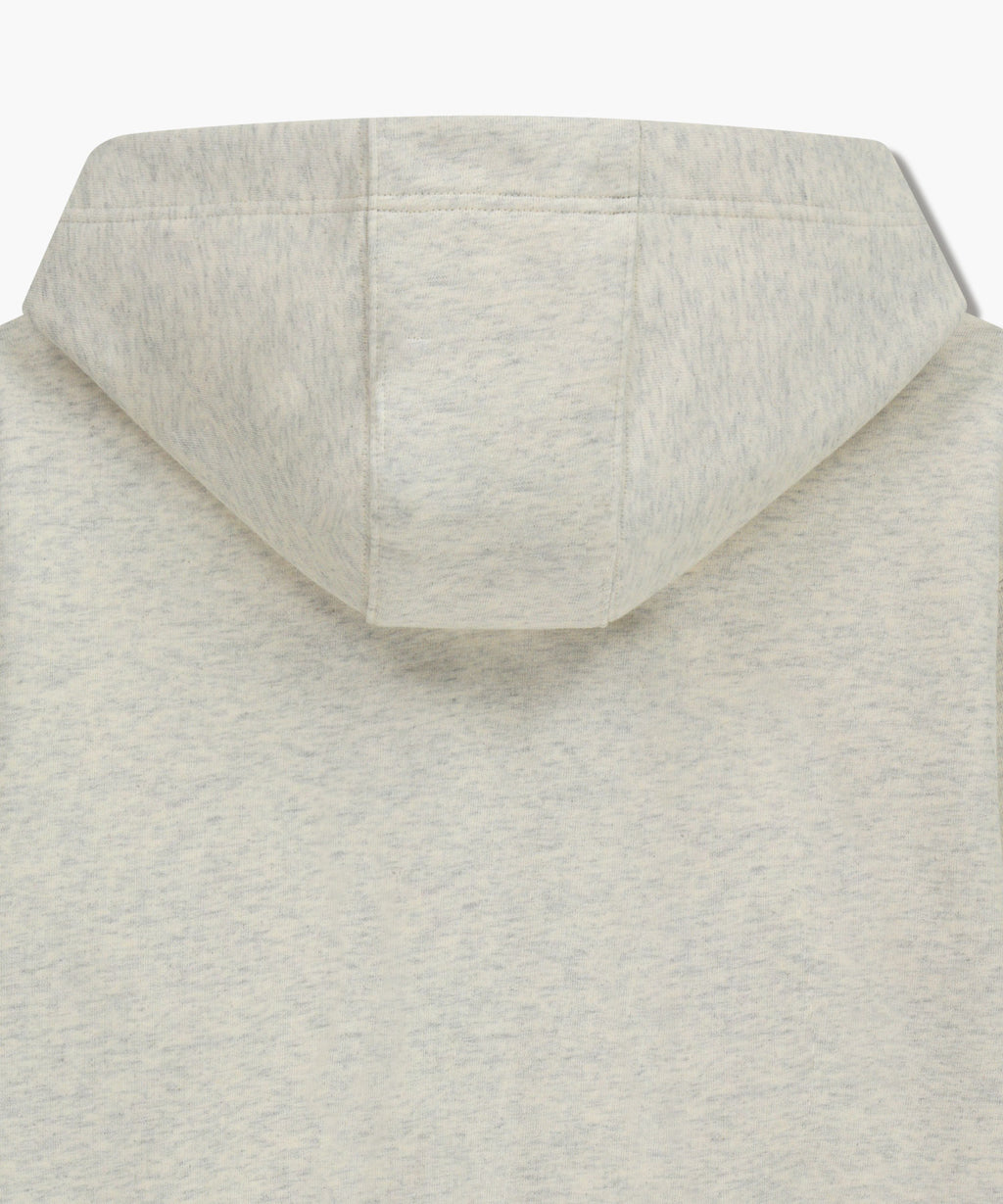 W EMBROIDERY CLASSIC LOGO CROP HOODIE ZIPUP oatmeal