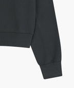 W FLOWER CLASSIC LOGO CROP SWEATSHIRT charcoal