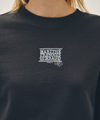 W FLOWER CLASSIC LOGO CROP SWEATSHIRT charcoal