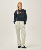 W FLOWER CLASSIC LOGO CROP SWEATSHIRT charcoal