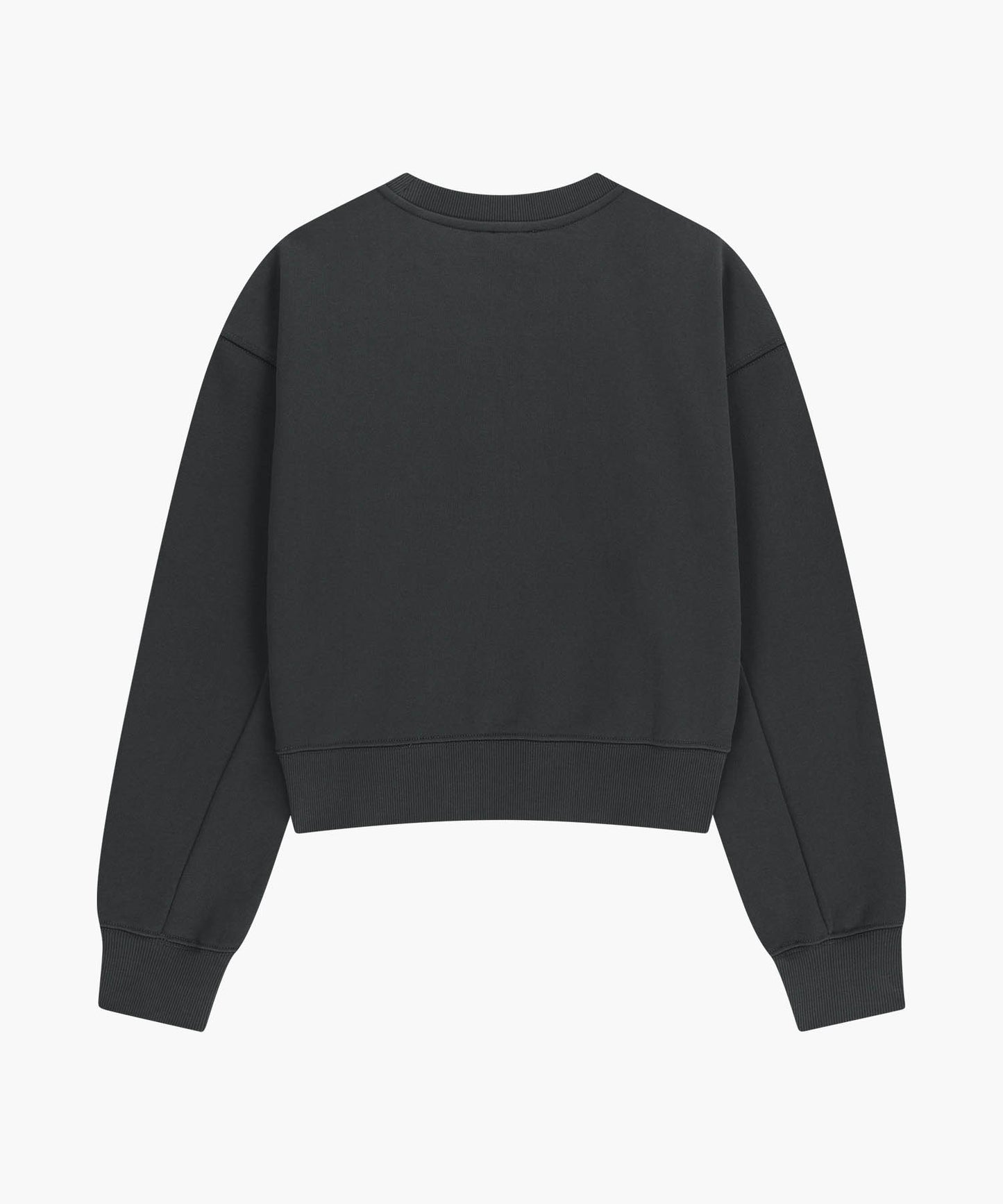 W FLOWER CLASSIC LOGO CROP SWEATSHIRT charcoal