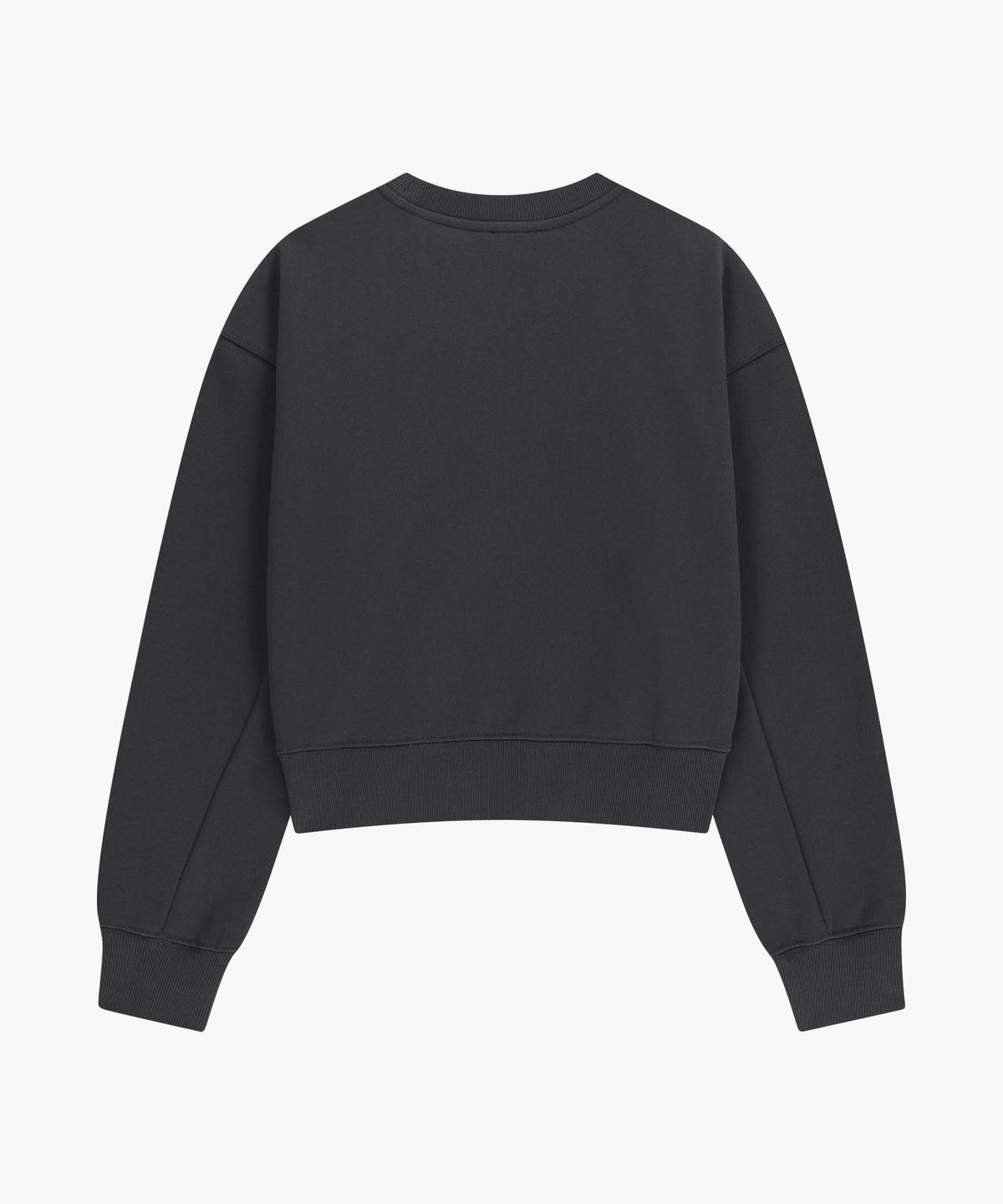W FLOWER CLASSIC LOGO CROP SWEATSHIRT charcoal