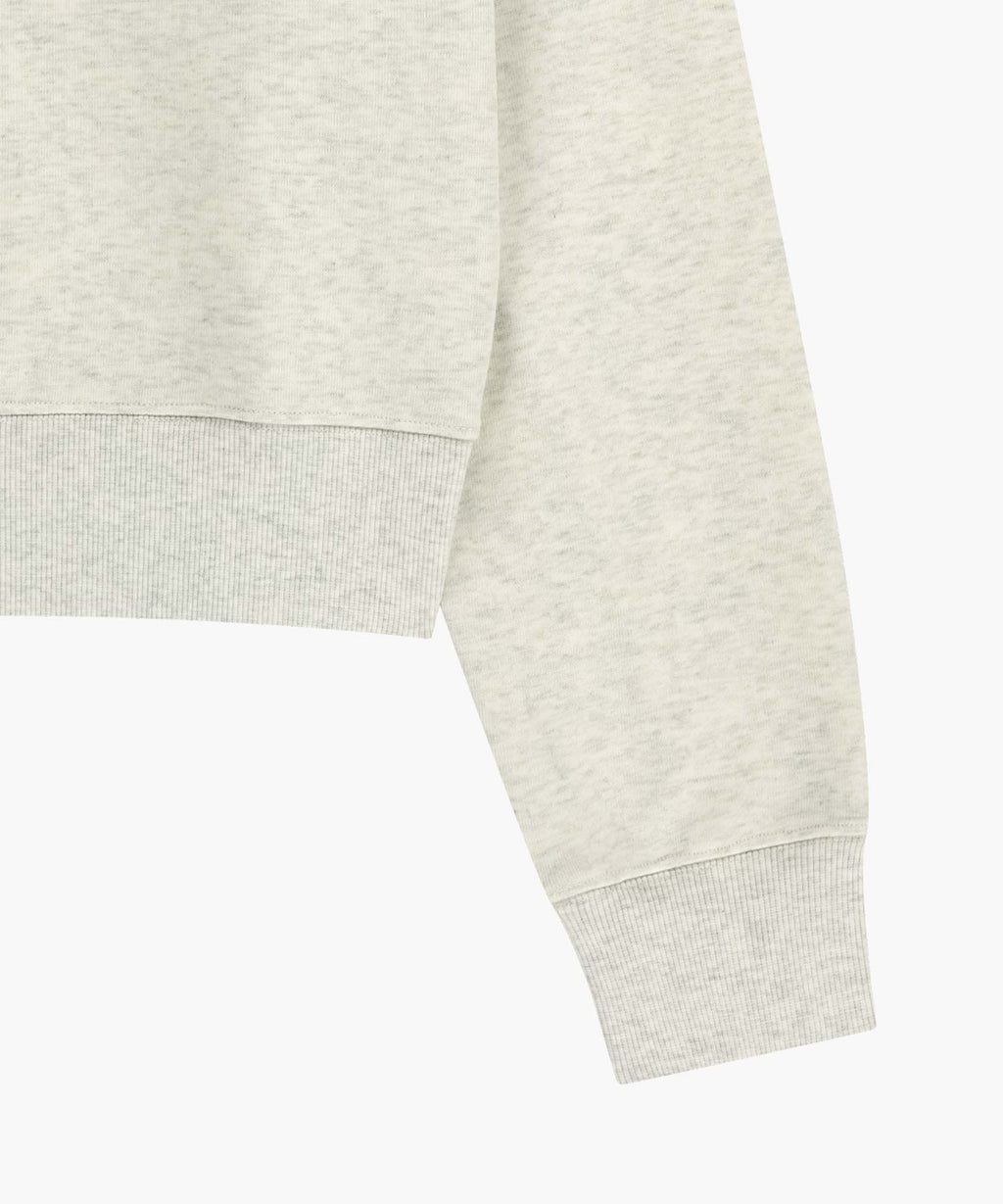 W FLOWER CLASSIC LOGO CROP SWEATSHIRT oatmeal