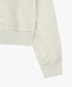 W FLOWER CLASSIC LOGO CROP SWEATSHIRT oatmeal
