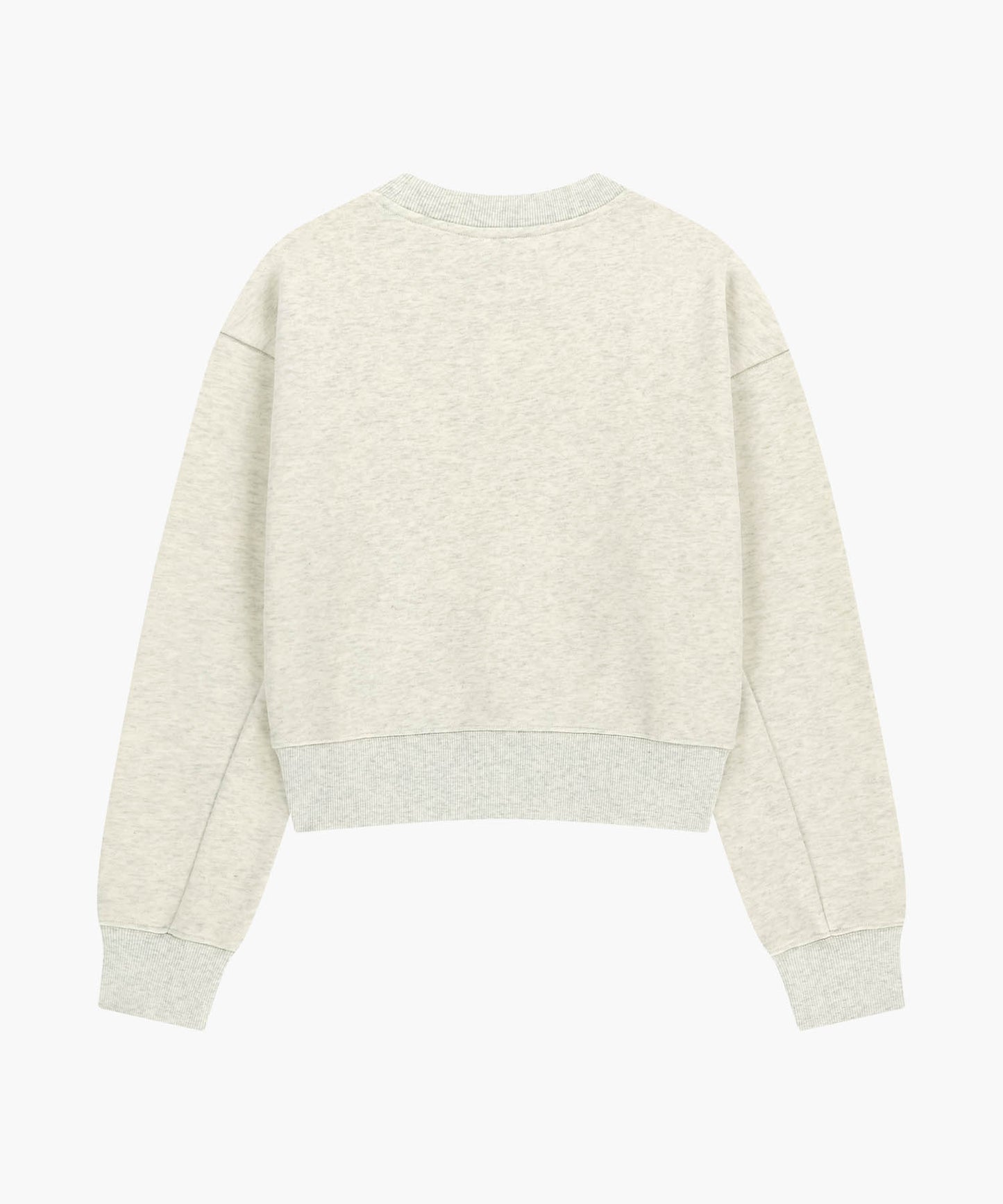 W FLOWER CLASSIC LOGO CROP SWEATSHIRT oatmeal