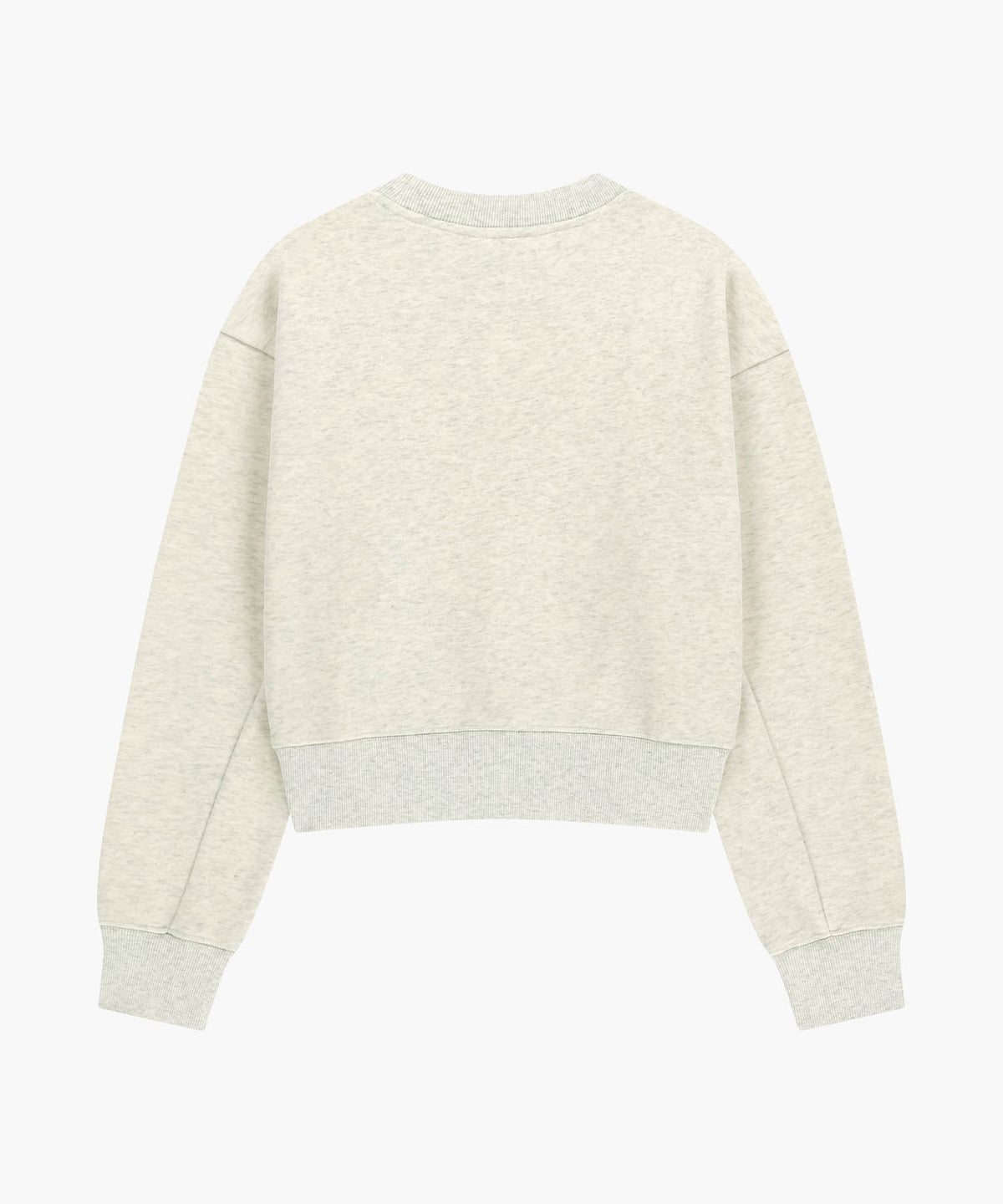W FLOWER CLASSIC LOGO CROP SWEATSHIRT oatmeal