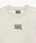 W FLOWER CLASSIC LOGO CROP SWEATSHIRT oatmeal