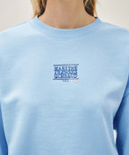 W FLOWER CLASSIC LOGO CROP SWEATSHIRT sky blue