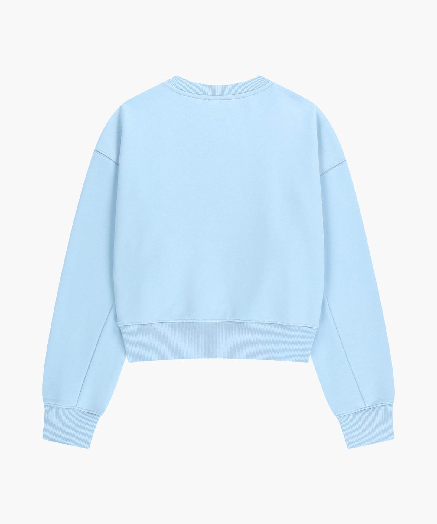 W FLOWER CLASSIC LOGO CROP SWEATSHIRT sky blue