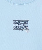 W FLOWER CLASSIC LOGO CROP SWEATSHIRT sky blue