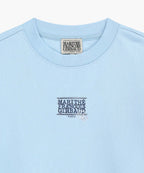 W FLOWER CLASSIC LOGO CROP SWEATSHIRT sky blue