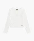 W FLOWER PATTERN LONG SLEEVE TEE ivory M