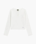 W FLOWER PATTERN LONG SLEEVE TEE ivory M