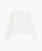 W FLOWER PATTERN LONG SLEEVE TEE ivory M