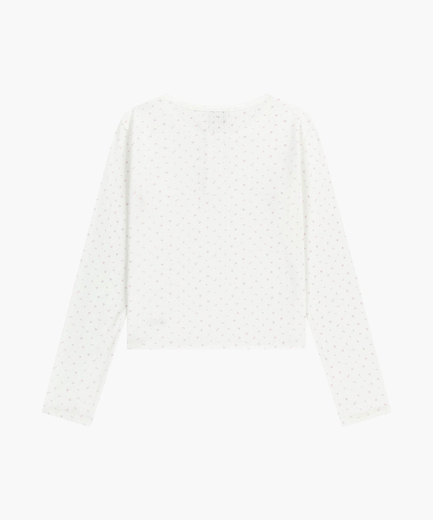 W FLOWER PATTERN LONG SLEEVE TEE ivory M