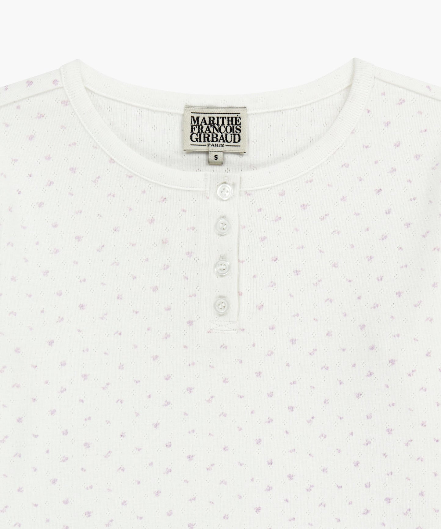 W FLOWER PATTERN LONG SLEEVE TEE ivory M