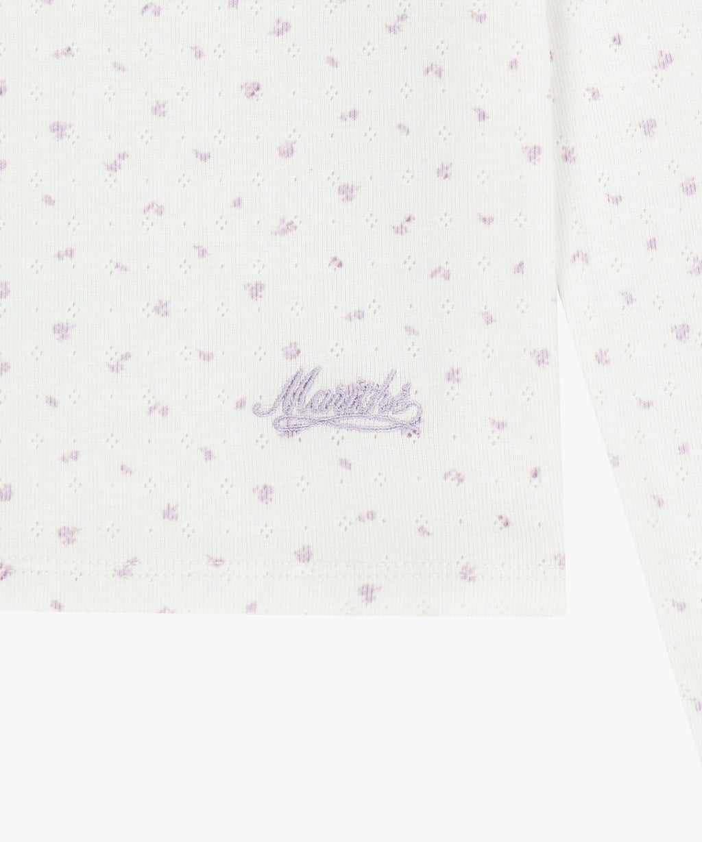 W FLOWER PATTERN LONG SLEEVE TEE ivory M