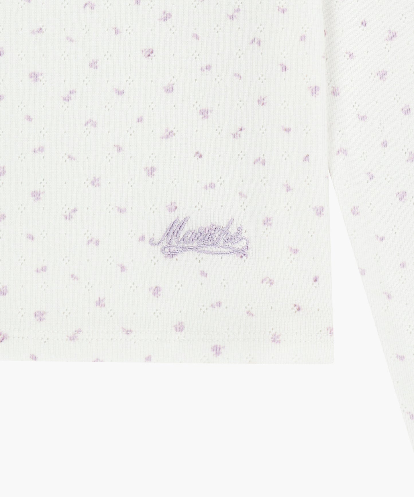 W FLOWER PATTERN LONG SLEEVE TEE ivory M