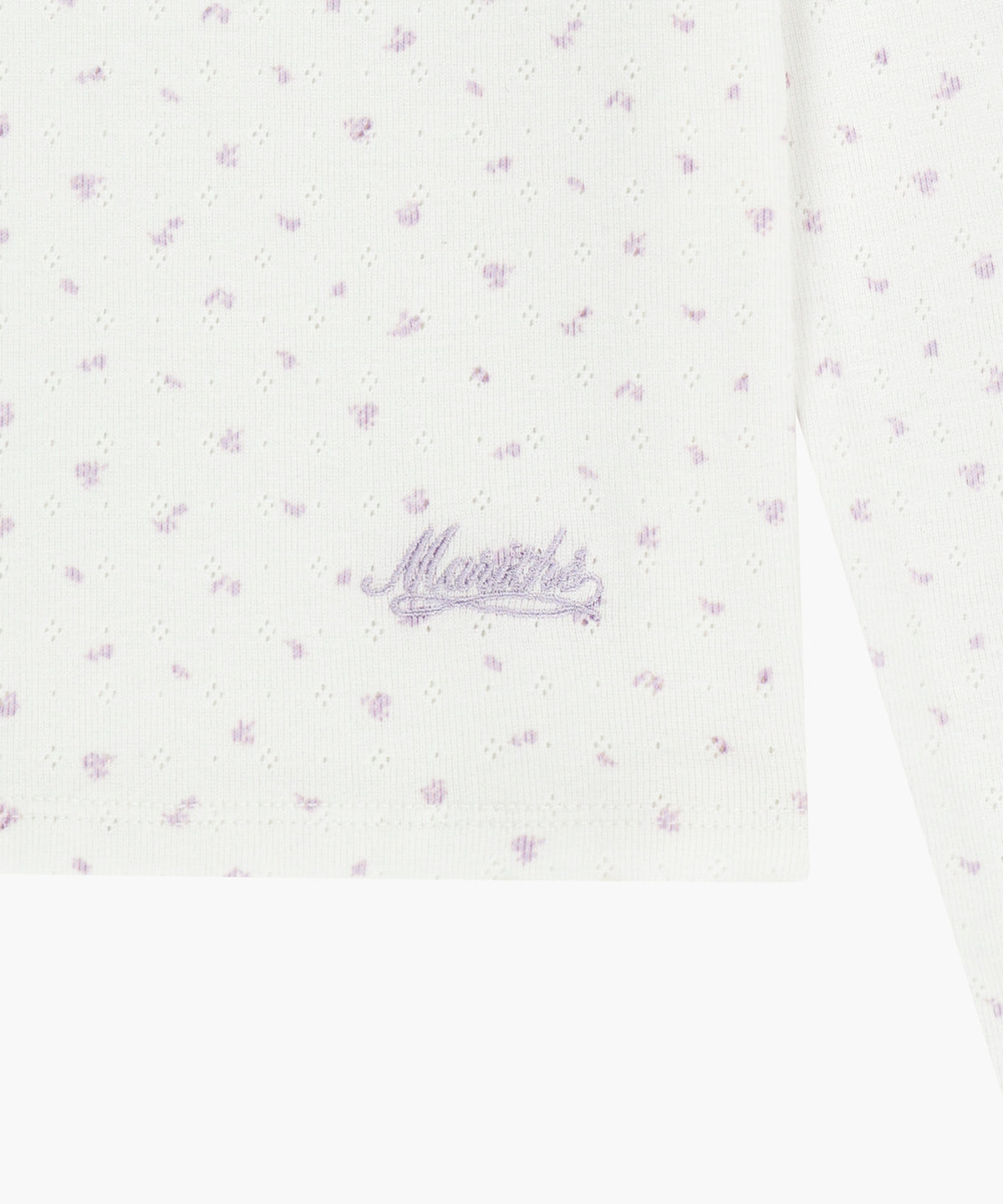 W FLOWER PATTERN LONG SLEEVE TEE ivory M
