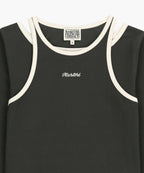 W SLEEVELESS LAYERED LONG SLEEVE TEE charcoal M