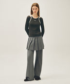 W SLEEVELESS LAYERED LONG SLEEVE TEE charcoal M
