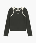 W SLEEVELESS LAYERED LONG SLEEVE TEE charcoal M