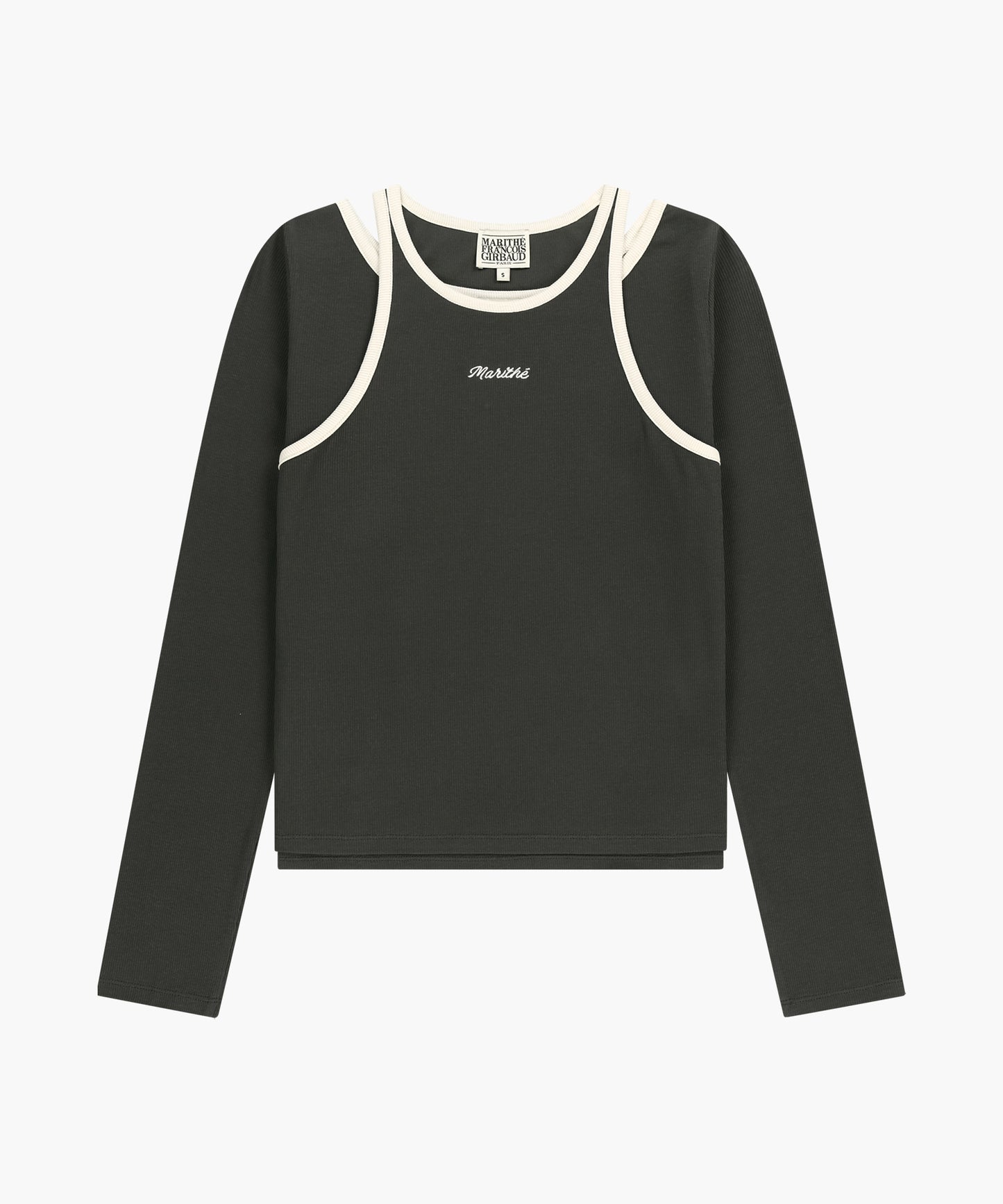 W SLEEVELESS LAYERED LONG SLEEVE TEE charcoal M
