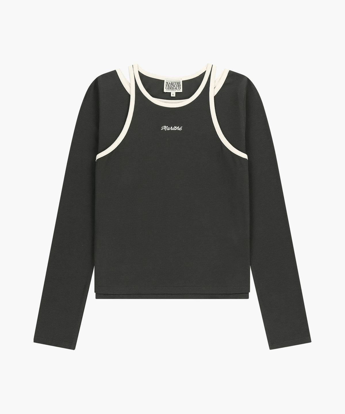 W SLEEVELESS LAYERED LONG SLEEVE TEE charcoal M