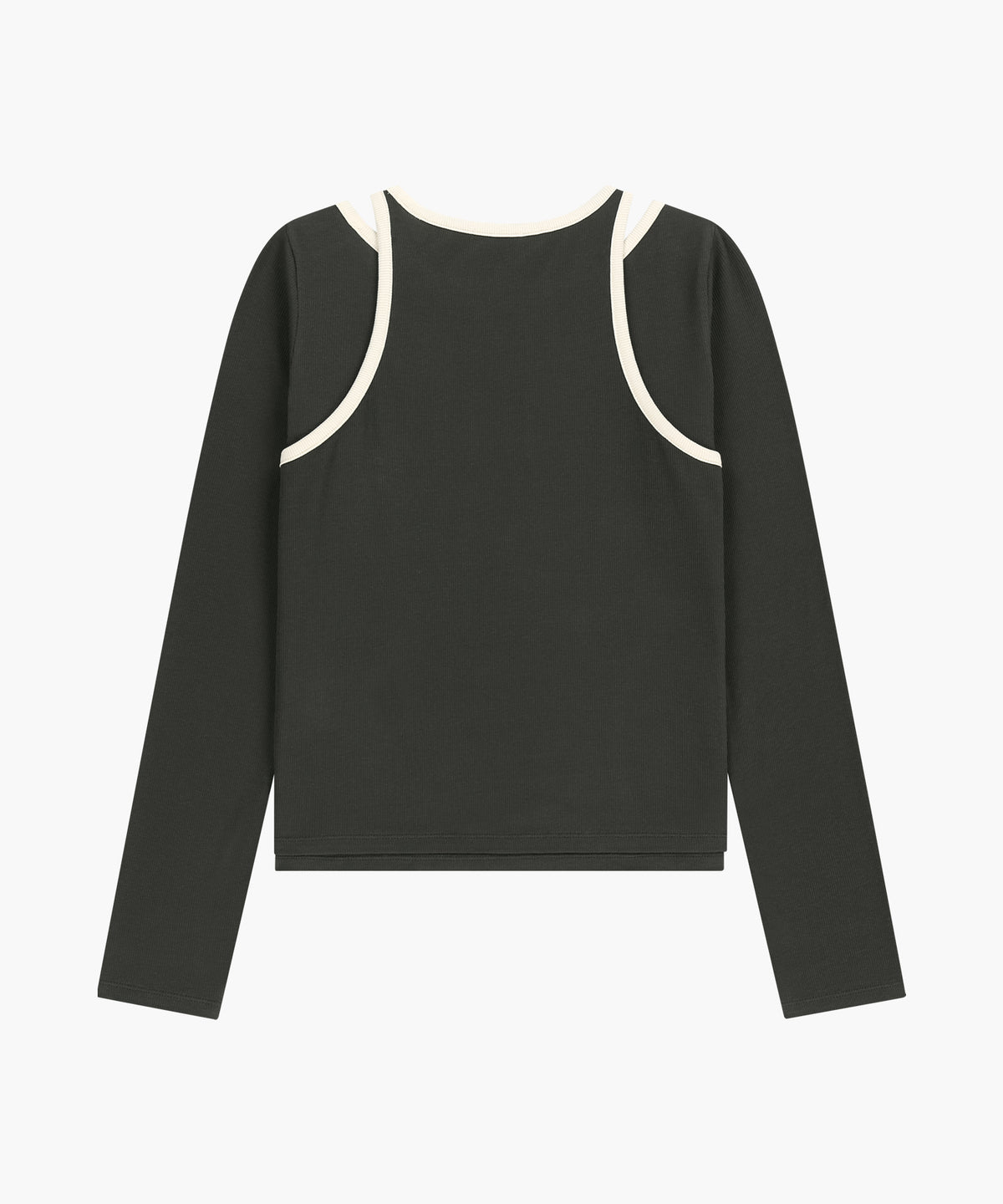 W SLEEVELESS LAYERED LONG SLEEVE TEE charcoal M