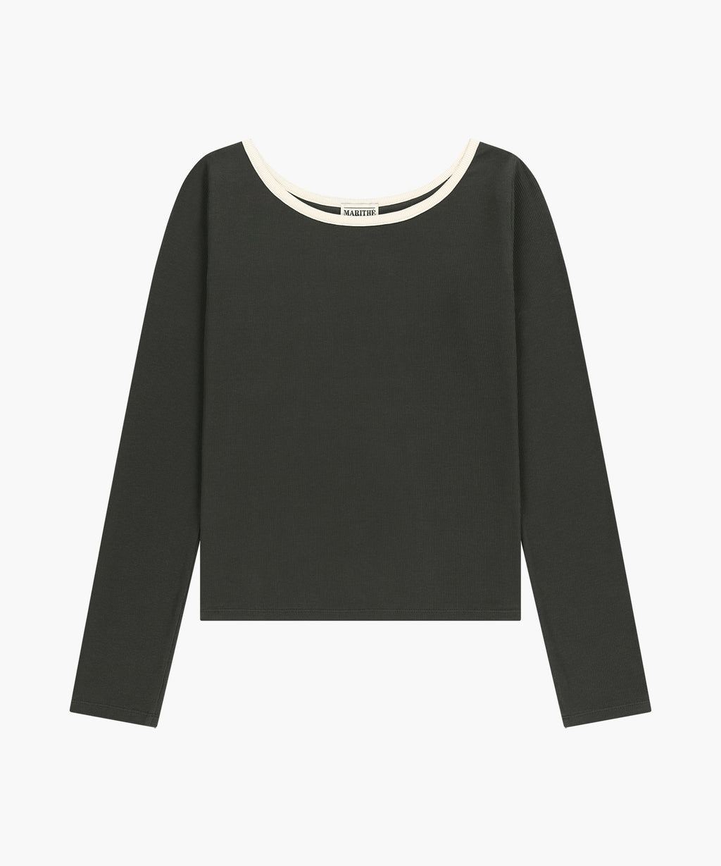 W SLEEVELESS LAYERED LONG SLEEVE TEE charcoal M