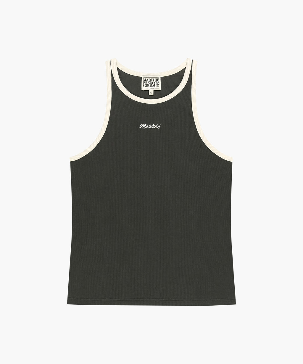 W SLEEVELESS LAYERED LONG SLEEVE TEE charcoal M