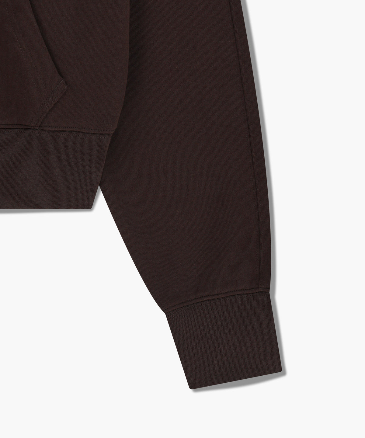 W SMALL CLASSIC LOGO CROP HOODIE brown