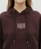 W SMALL CLASSIC LOGO CROP HOODIE brown