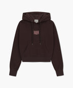 W SMALL CLASSIC LOGO CROP HOODIE brown