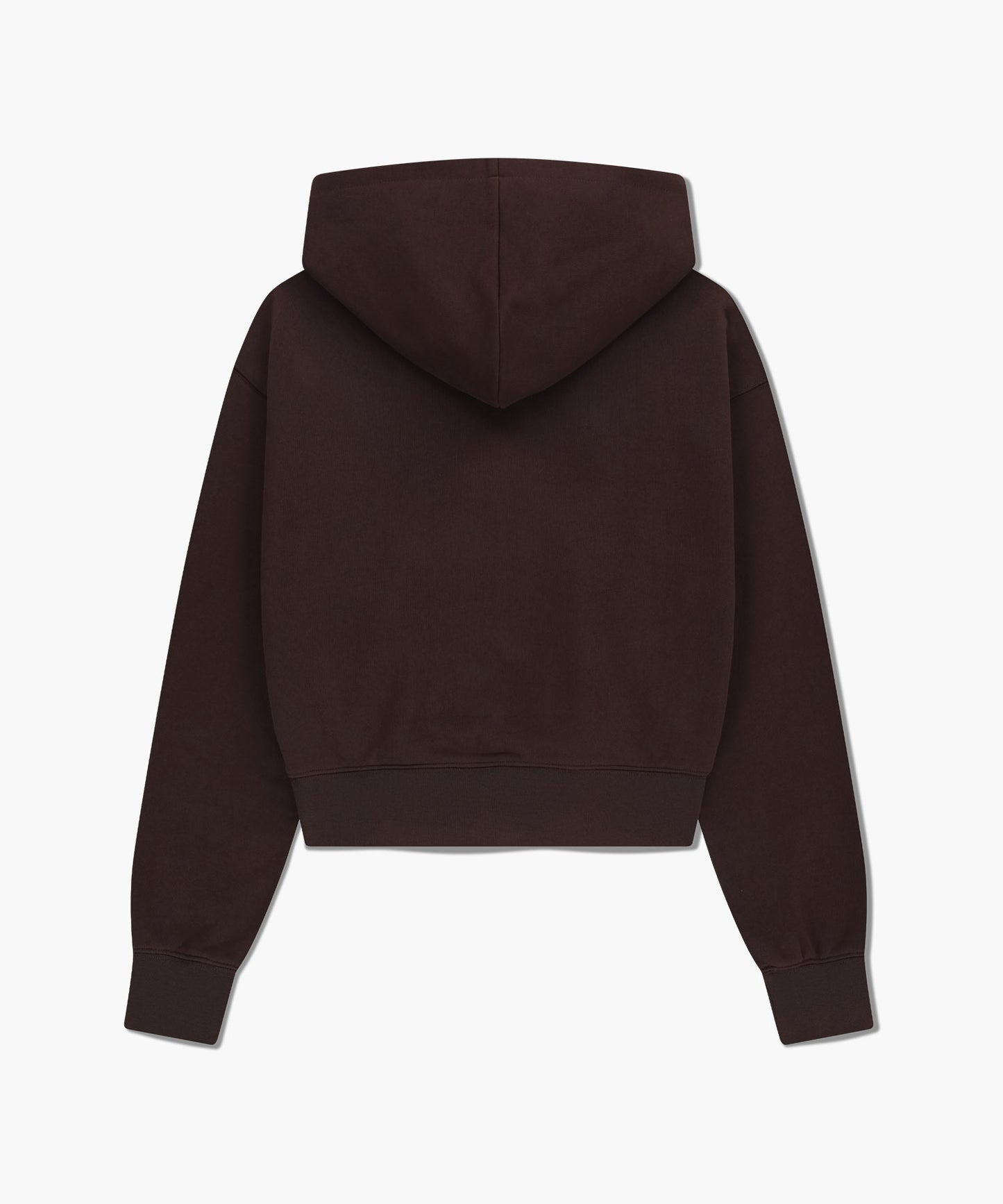 W SMALL CLASSIC LOGO CROP HOODIE brown