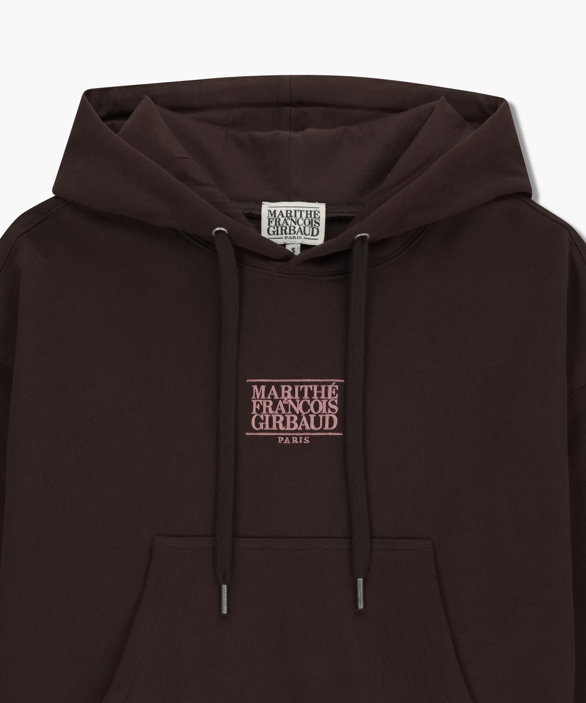 W SMALL CLASSIC LOGO CROP HOODIE brown
