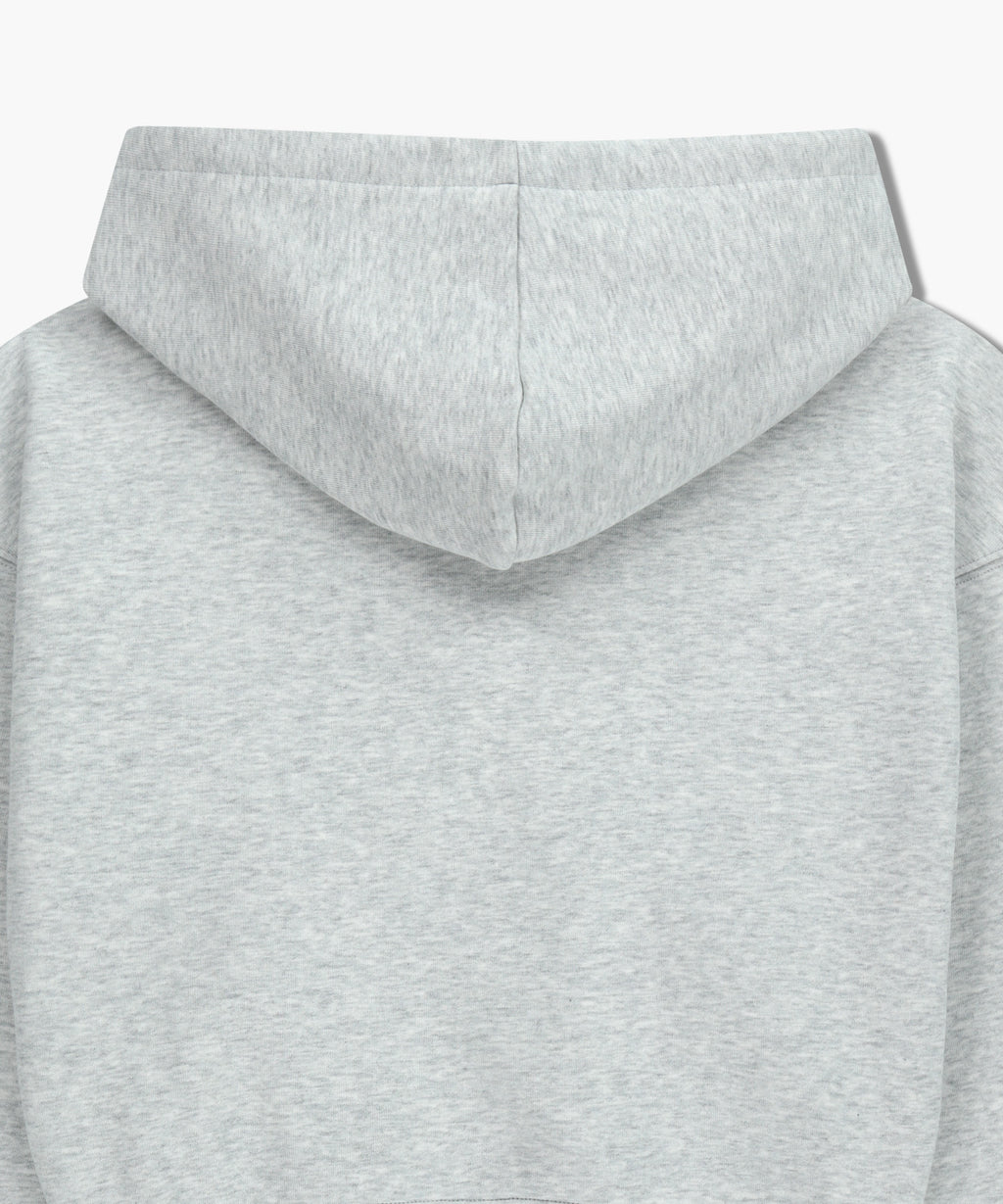 W SMALL CLASSIC LOGO CROP HOODIE light heather gray