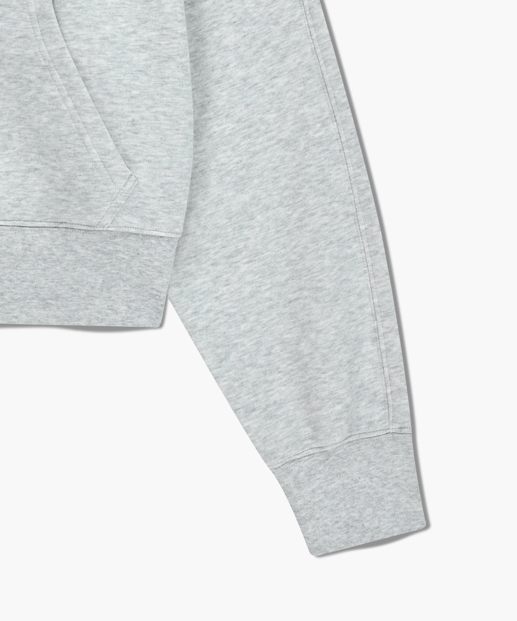 W SMALL CLASSIC LOGO CROP HOODIE light heather gray