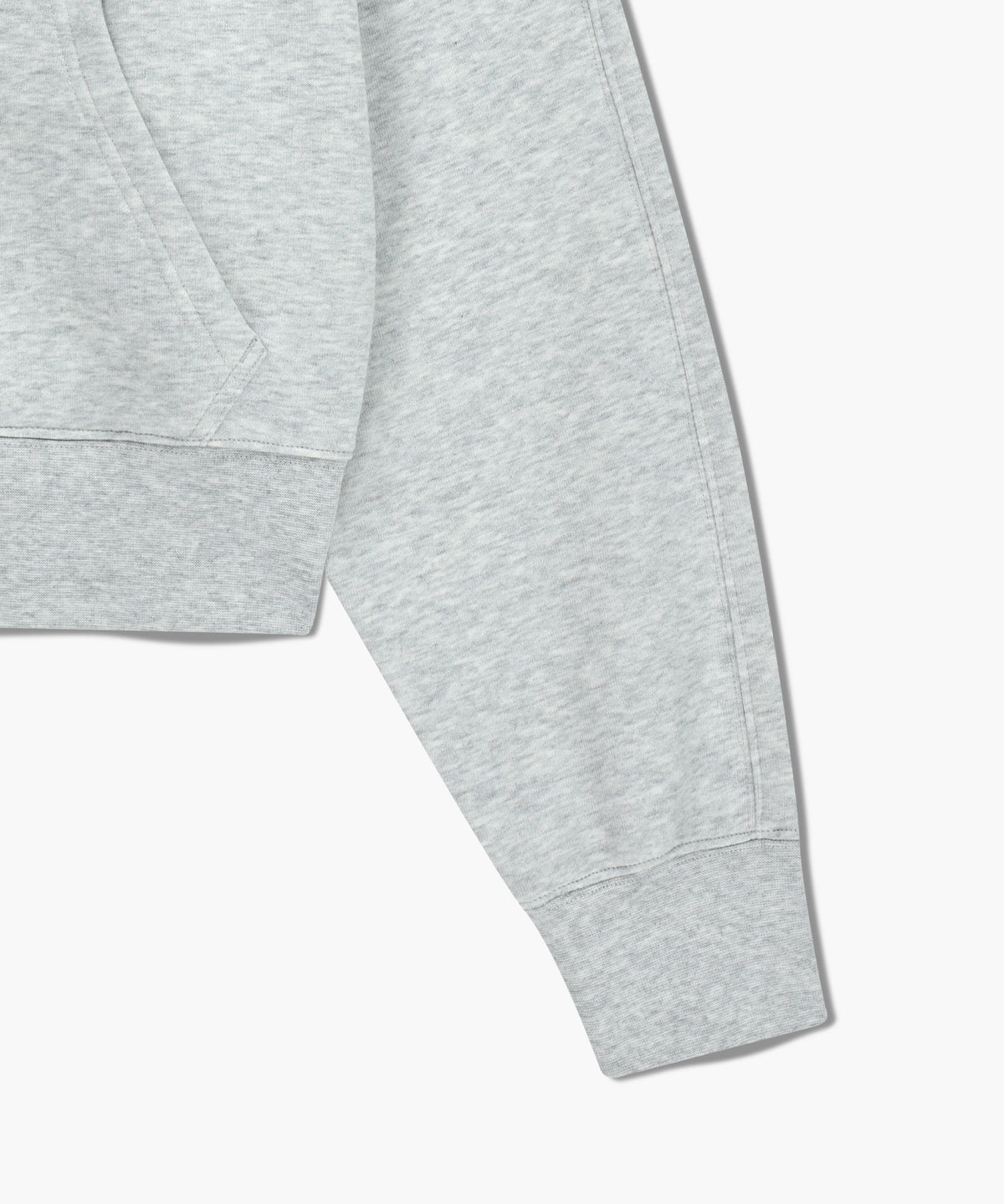 W SMALL CLASSIC LOGO CROP HOODIE light heather gray