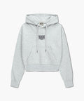 W SMALL CLASSIC LOGO CROP HOODIE light heather gray