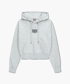 W SMALL CLASSIC LOGO CROP HOODIE light heather gray